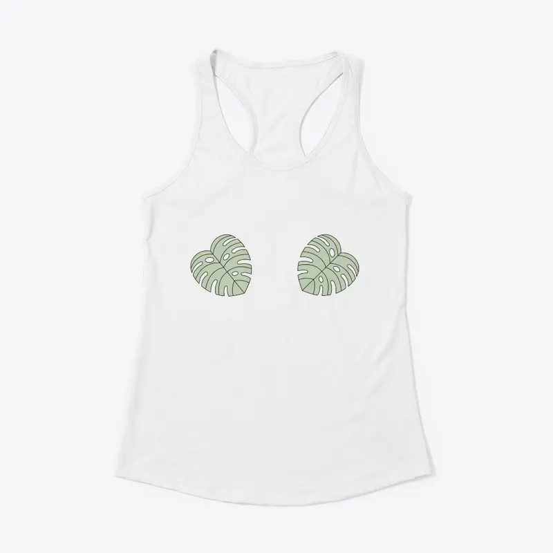 Monstera leaf on chest design